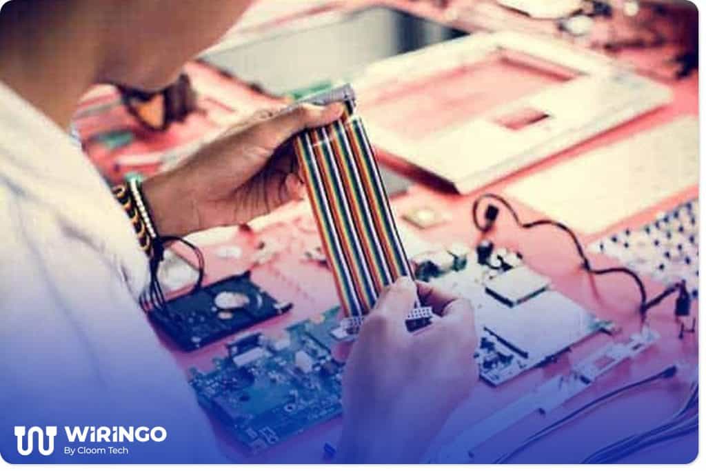Flat, flexible wiring used to link boards and modules