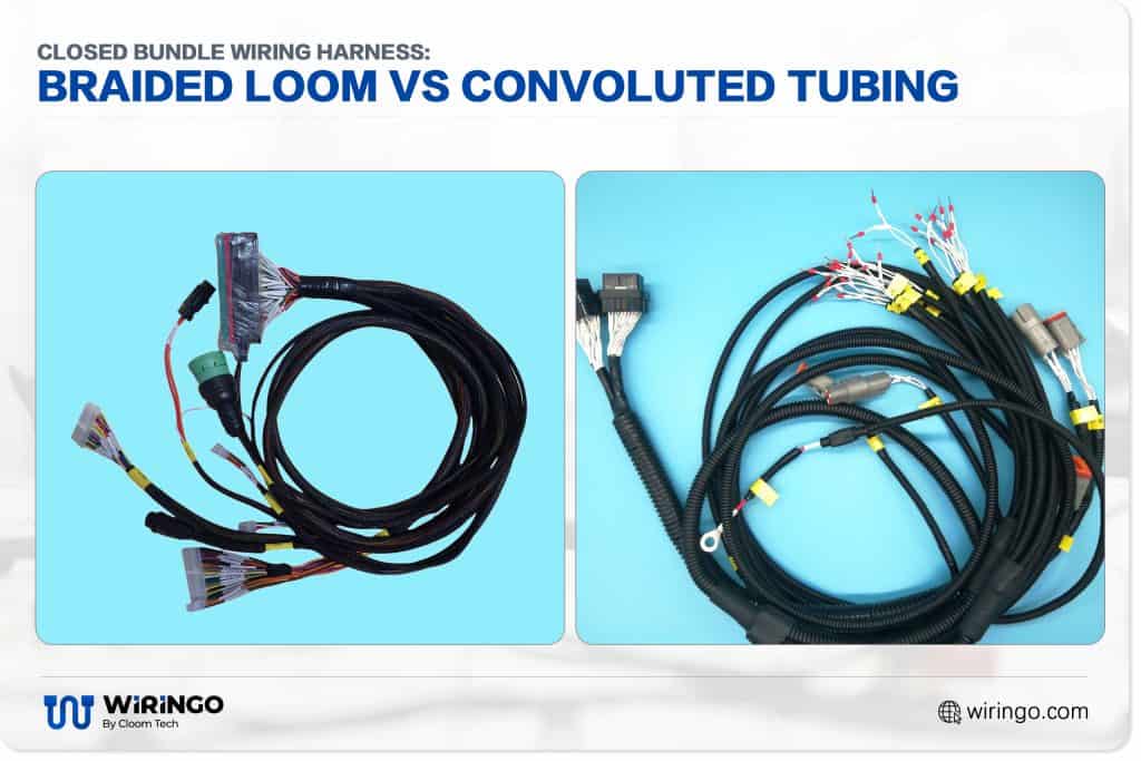 closed bundle wiring harness braided loom vs convoluted tubing